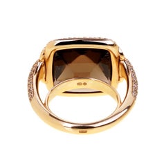 Hermes Smokey Quarts Fancy Diamond Cocktail Ring