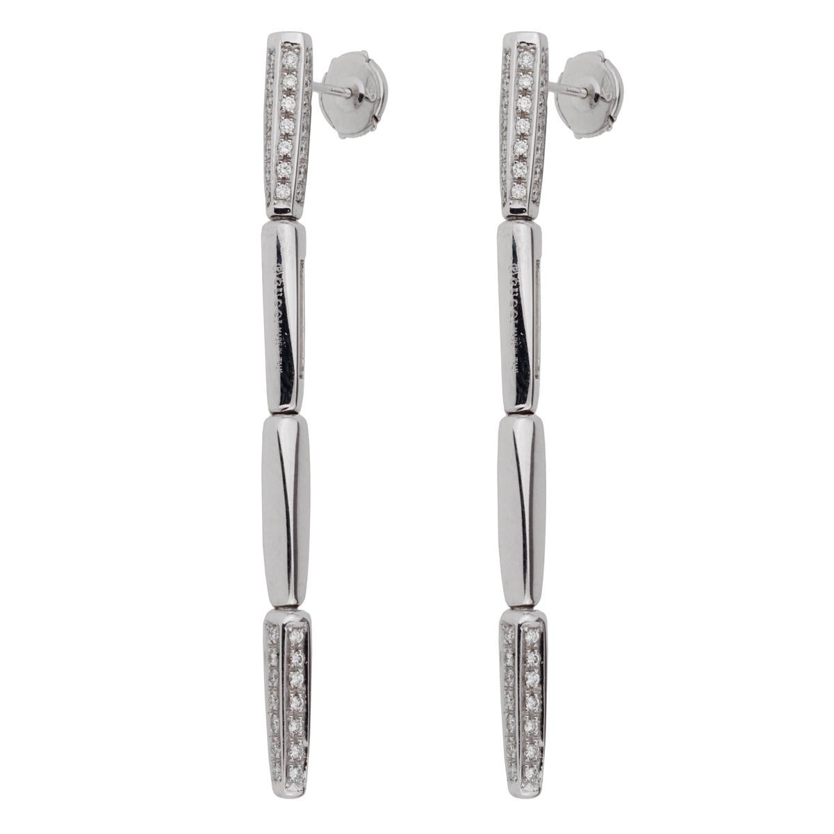 Gucci  Diamond White Gold Drop Earrings In Excellent Condition In Feasterville, PA