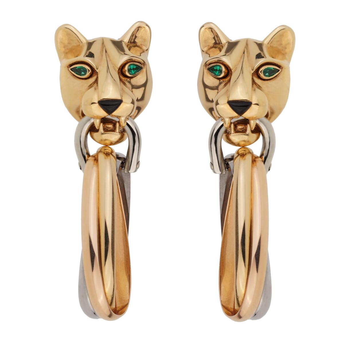 Cartier Panthere Day Night Gold Drop Earrings