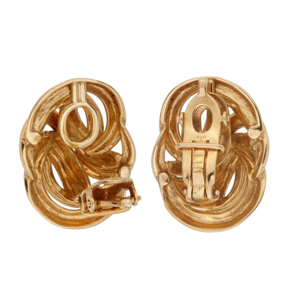 Women's Tiffany & Co. Braided Gold Clip-On Earrings