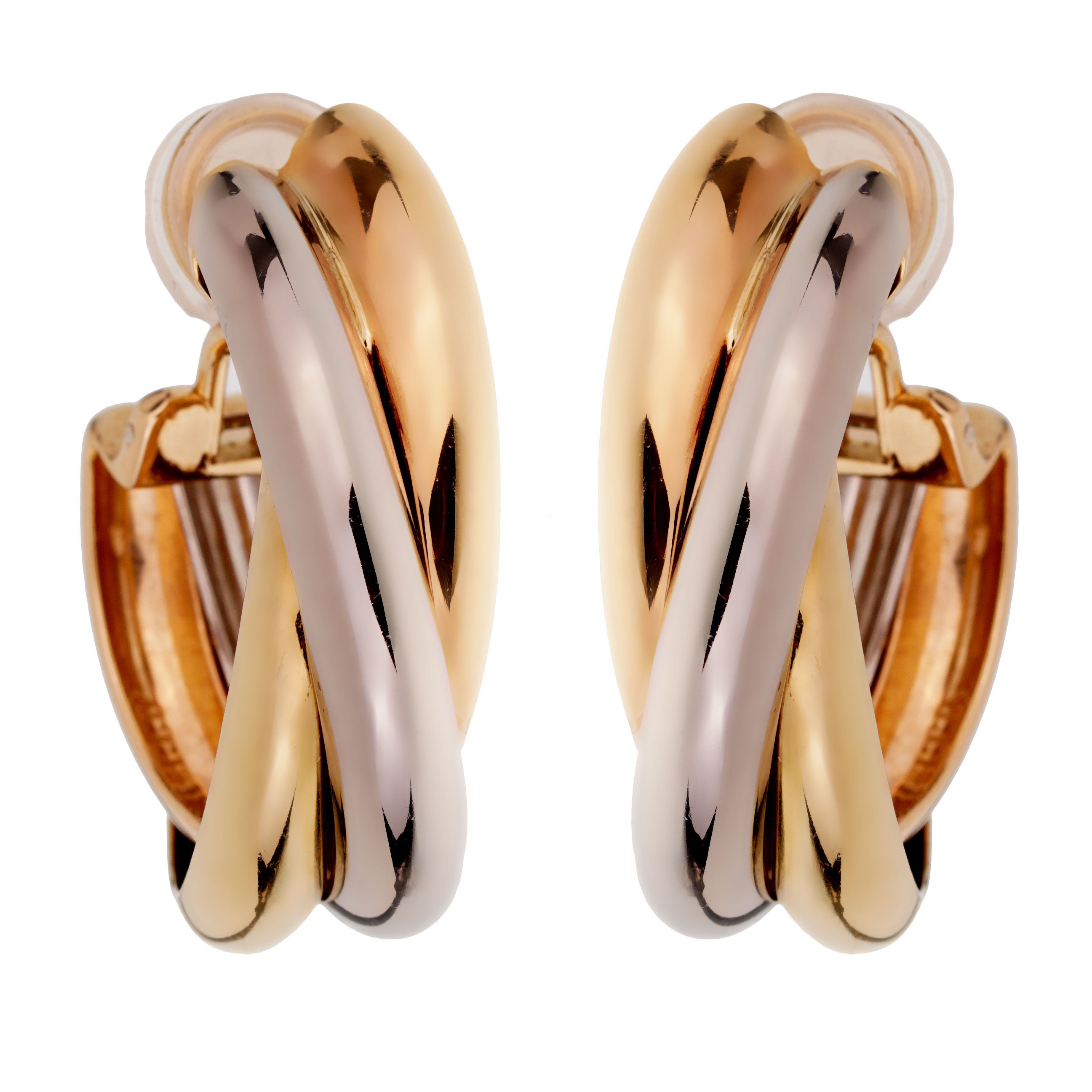 Cartier Trinity Extra Large Hoop Gold Earrings At 1stdibs