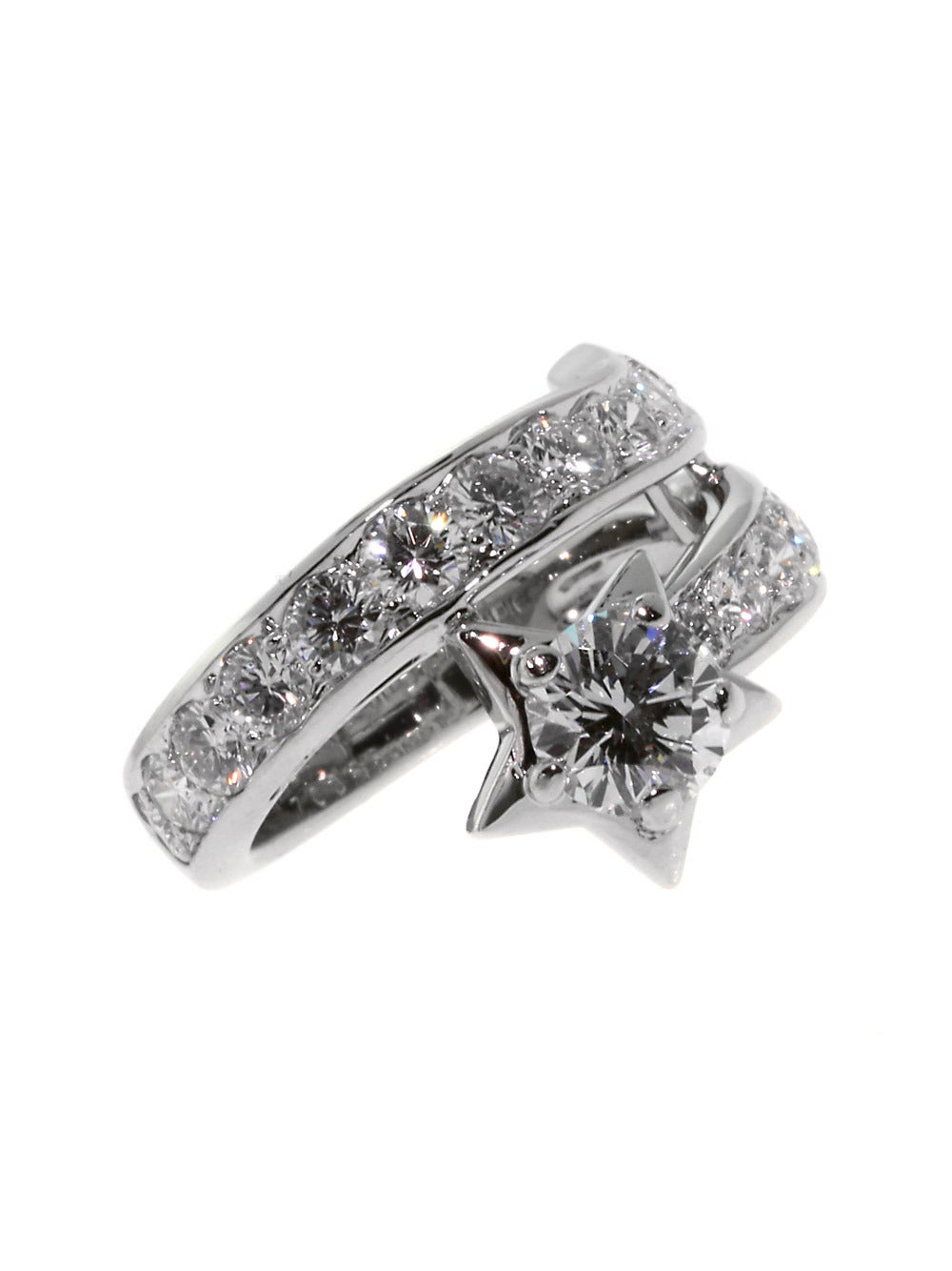 Women's Chanel Comete Diamond Platinum Ring