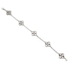 Van Cleef & Arpels Vintage Alhambra Bracelet 5 Motifs 18K White Gold Guilloche