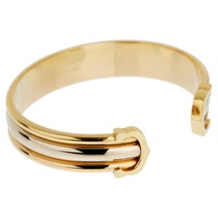 Cartier C de Cartier Vintage Cuff Bracelet 18K Tri Color Gold