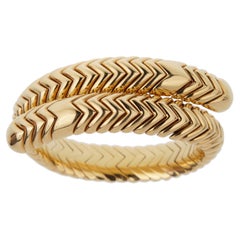 Bvlgari Spiga Vintage 18k Yellow Gold Wrap Cuff Bracelet