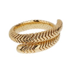 Bvlgari Spiga Vintage 18k Yellow Gold Wrap Cuff Bracelet