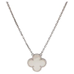 Van Cleef & Arpels Vintage Alhambra Pendant Necklace 18K White Gold