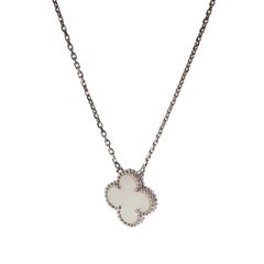 Van Cleef & Arpels Vintage Alhambra Pendant Necklace 18K White Gold