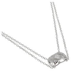 Chanel Coco Crush 18k White Gold Diamond Quilted Necklace