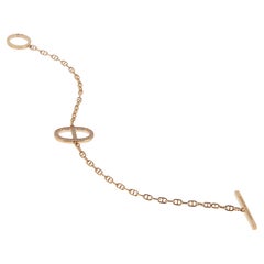 Hermes Chaine d'Ancre Diamond 18k Rose Gold Link Bracelet