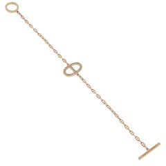 Hermes Chaine d'Ancre Diamond 18k Rose Gold Link Bracelet