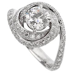 Cartier Trinity Ruban Platinum Diamond Engagement Ring Sz 5 1/4