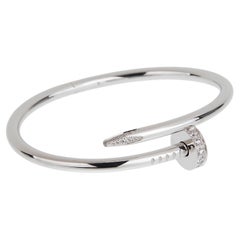 Cartier Juste un Clou 18K White Gold Classic Bracelet with Diamonds, Size 15