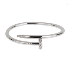 Cartier Juste un Clou 18K White Gold Classic Bracelet with Diamonds, Size 15