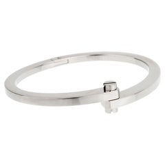 Cartier Menotte Vintage 18K White Gold Screw Bangle Bracelet