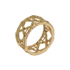 Dior My Dior Yellow Gold Woven 18k Band Cocktail Ring Sz 6