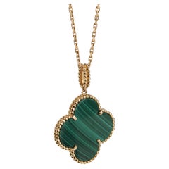 Van Cleef & Arpels Magic Alhambra Long Necklace, Malachite in 18k Yellow Gold