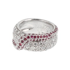 De Grisogono Cocktailring aus 18-karätigem Weißgold mit Rubin und Diamanten, Größe 5 1/4