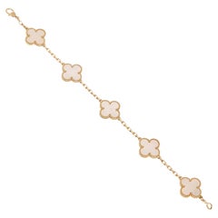 Van Cleef & Arpels Vintage Alhambra Armband mit 5 Motiven aus 18 Karat Gelbgold