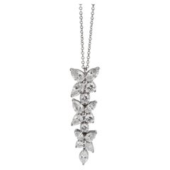 Tiffany & Co. Ciondolo a grappolo misto Victoria in platino, 2,12 ct totali
