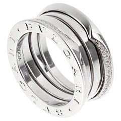 Bvlgari B.zero1 Ring 18k White Gold Diamond 359721 Sz 6 3/4