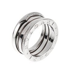 Bvlgari B.zero1 Ring 18k White Gold Diamond 359721 Sz 6 3/4