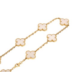 Van Cleef & Arpels Vintage Alhambra 20-Motif Mother of Pearl 18k Gold Necklace