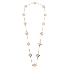 Van Cleef & Arpels Pure Alhambra Mother of Pearl Sautoir Necklace 18k Yellow