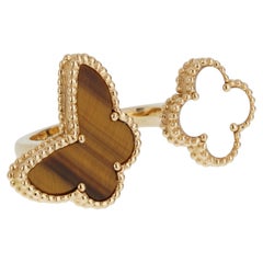 Van Cleef Arpels 18k Yellow Gold Lucky Alhambra Between the Finger Ring