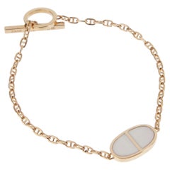 Hermes Chaine d’Ancre 18k Rose Gold White Ceramic Bracelet