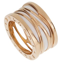 Bvlgari B.zero1 Design Legend : bague en céramique blanche et or rose 18 carats, taille 7