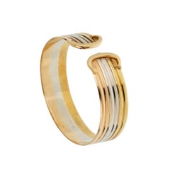 Cartier Vintage Double C de Cartier Tri-Color Gold Cuff Bracelet 18K