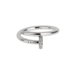 Bague Cartier « Juste un Clou » en or blanc et diamants, modèle classique, taille 62