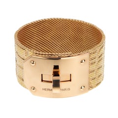 Bracelet Hermès Kelly à larges mailles, en or rose 18 carats