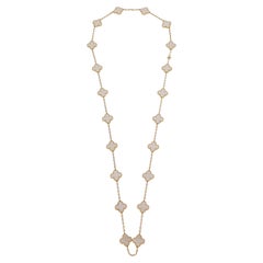 Van Cleef & Arpels Vintage Alhambra 20-Motif Mother of Pearl 18k Gold Necklace