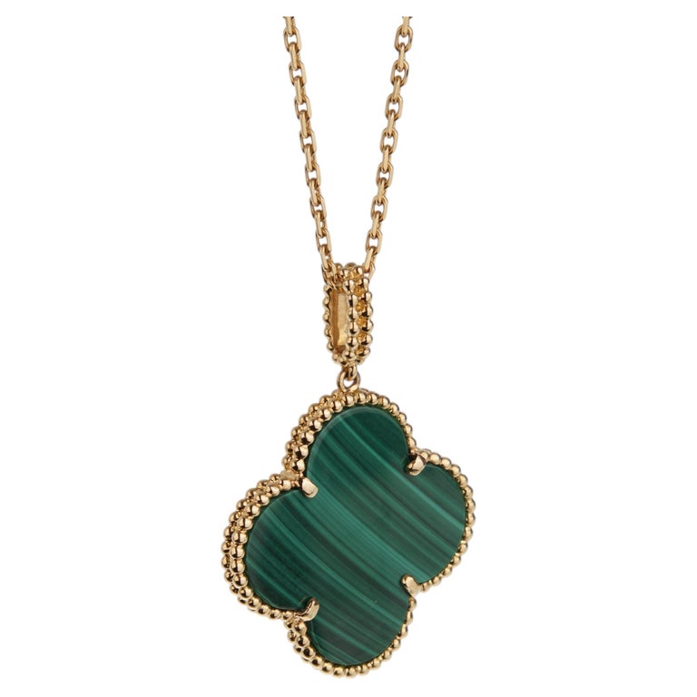Van Cleef & Arpels Magic Alhambra Long Necklace, Malachite in 18k Yellow Gold