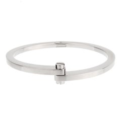 Cartier Menotte Vintage 18K White Gold Screw Bangle Bracelet