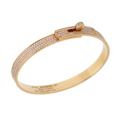 Hermes Kelly Bracelet en or rose 18K avec diamants Taille SH