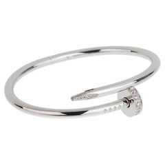 Bracelet classique en or blanc 18K avec diamants de Cartier Juste un Clou, taille 15