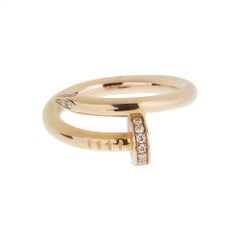 Cartier Juste un Clou Ring, Classic Model — 18K Rose Gold & Diamonds