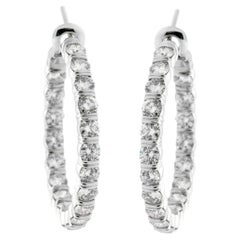 Harry Winston Platinum 6ct Diamond Hoop Earrings