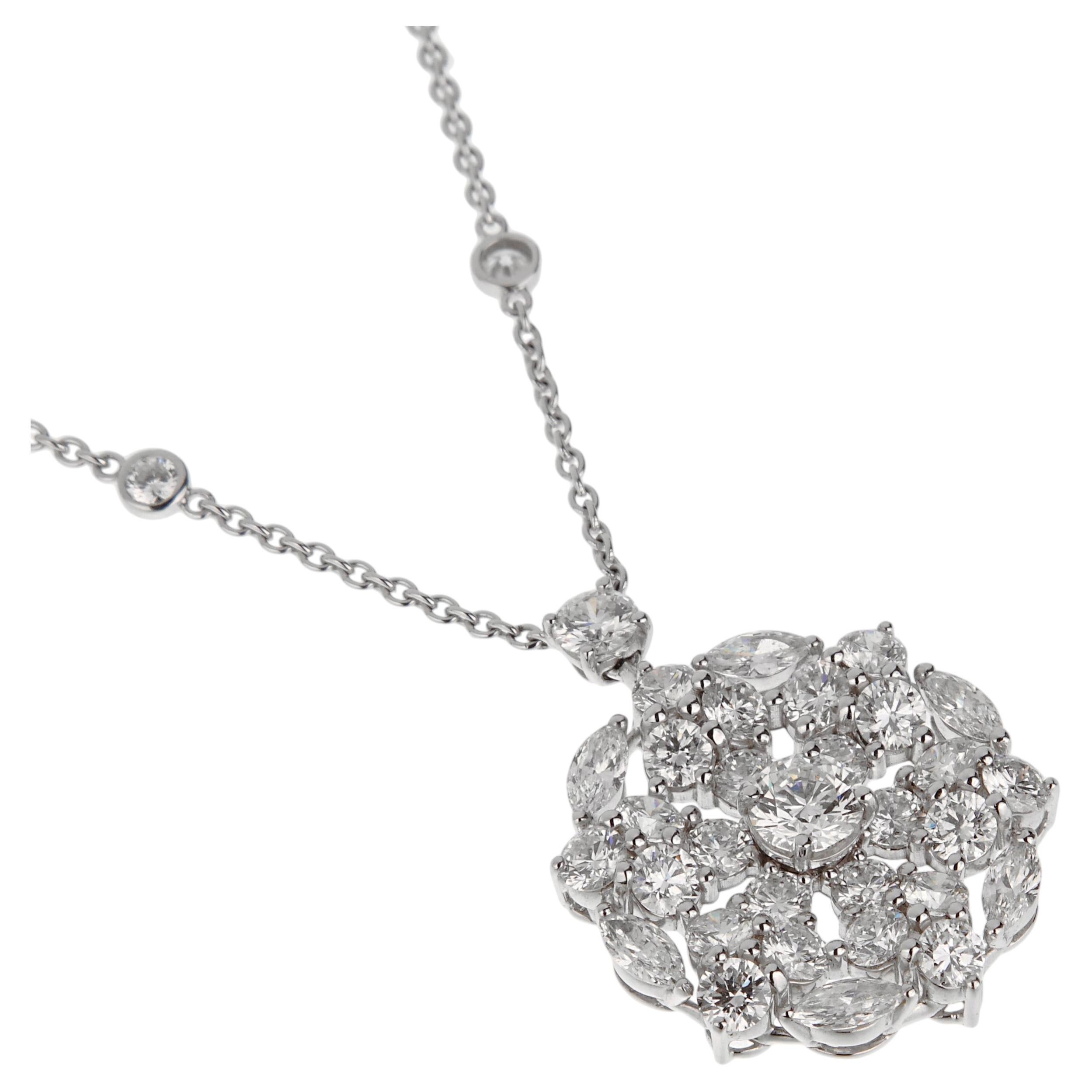 Graff Floral Pendant Earrings in 18K White Gold with Pink Diamonds For ...
