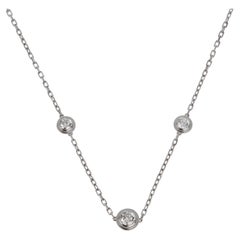 Cartier Léger d'Amour Diamond Station Necklace 18k White Gold
