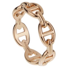 Hermes 18ct Rose Gold Chaine d'Ancre Enchainee Sz 7
