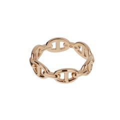 Hermes 18ct Rose Gold Chaine d'Ancre Enchainee Sz 7