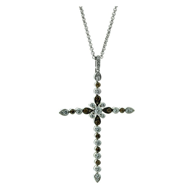 Chopard Diamond White Gold Cross Necklace