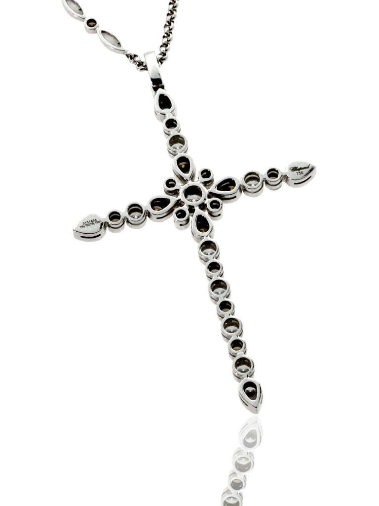Women's Chopard Diamond White Gold Cross Necklace