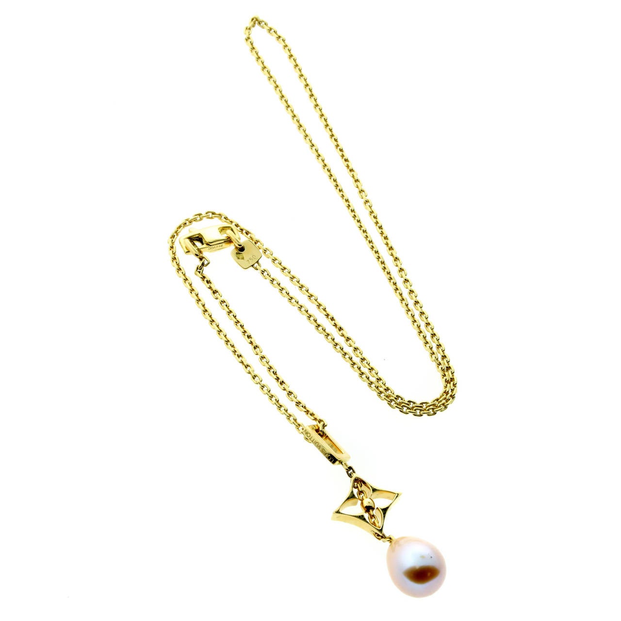 Louis Vuitton Pearl Gold Necklace at 1stdibs