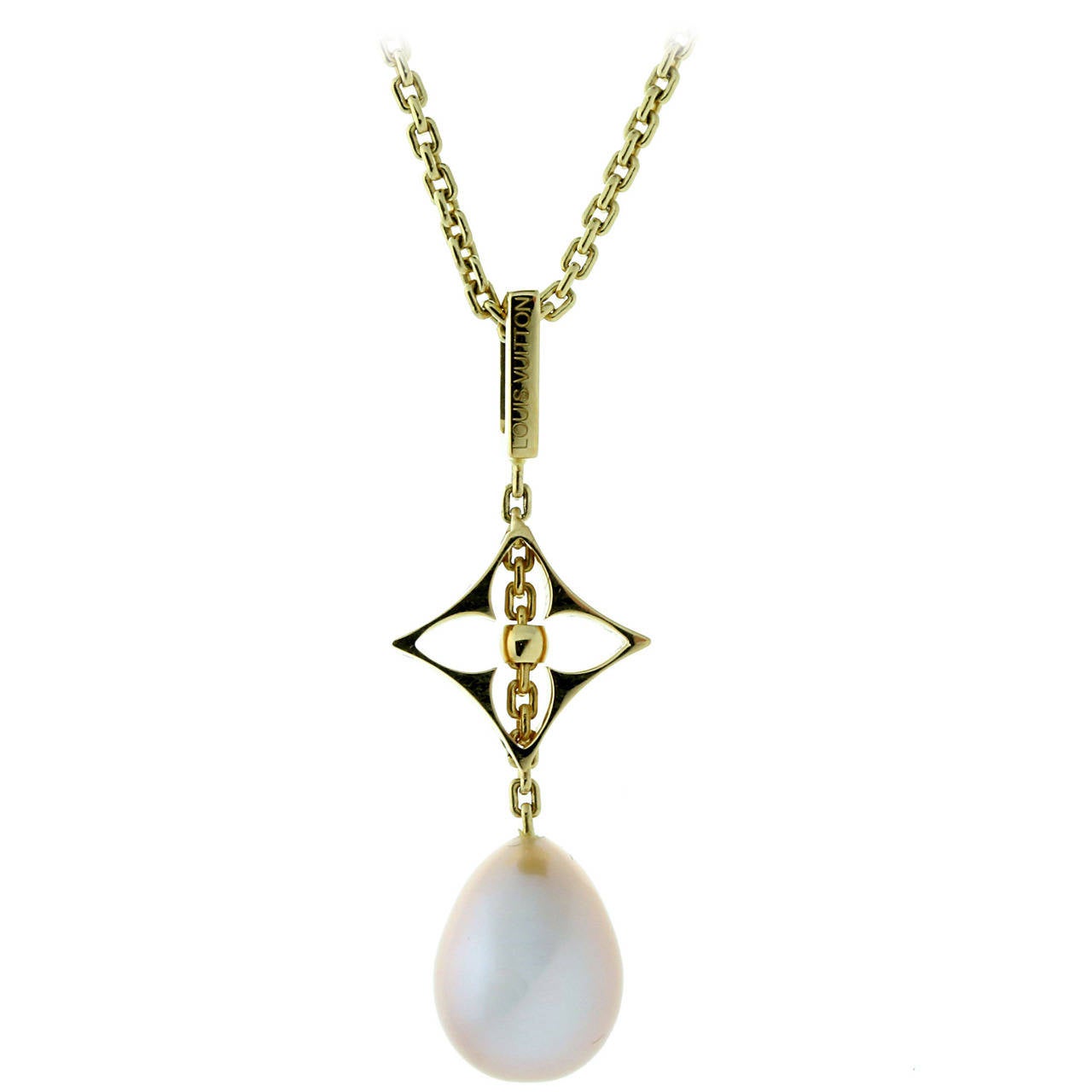 Louis Vuitton Pearl Gold Necklace For Sale at 1stdibs