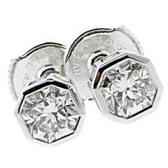 Tiffany & Co. Lucida Diamond Platinum Stud Earrings